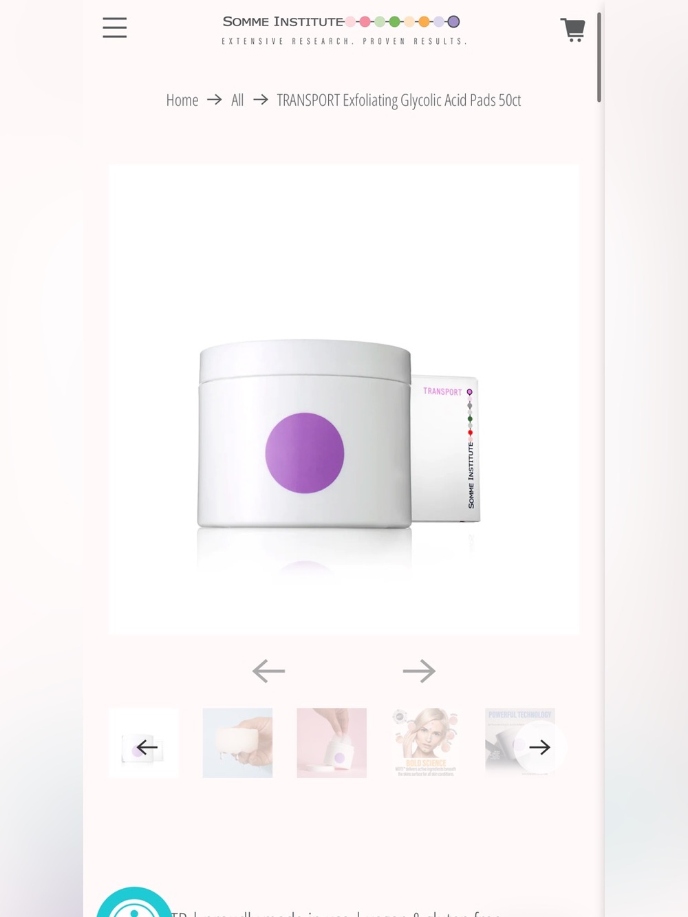 Somme Institute Transport Exfoliating Glycolic acid pads